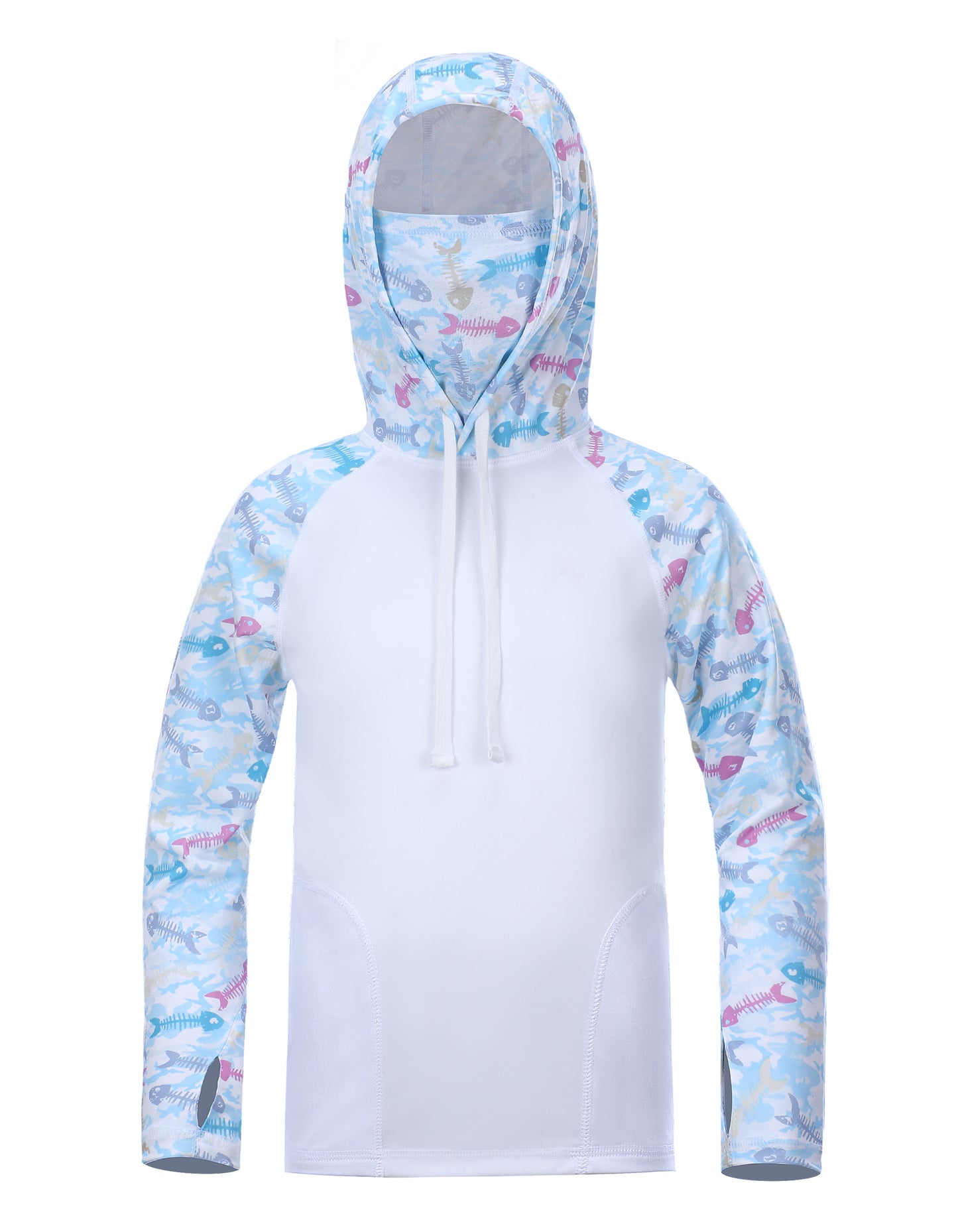 Roadbox Sun Shirts for Kids - Long Sleeve UPF50+ Sun Protection Shirts Hooded Swimsuits for Kids Fishing Surfing Hiking Outdoor Sports