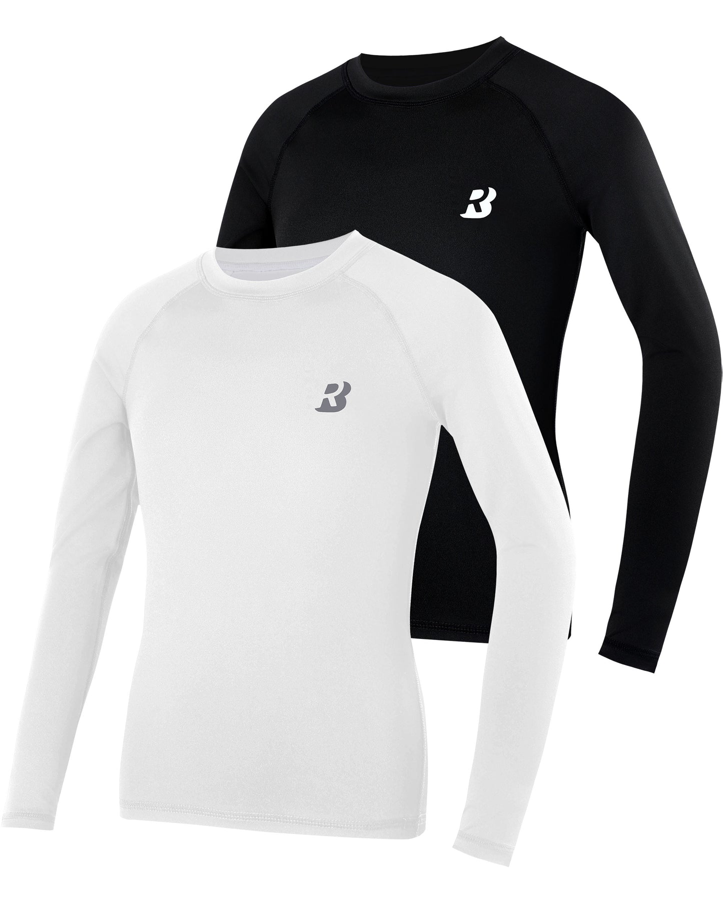 Roadbox Boys Youth Compression Shirts - Long Sleeve Athletic Undershirt Kids Quick Dry Base Layers for Baseball Soccer