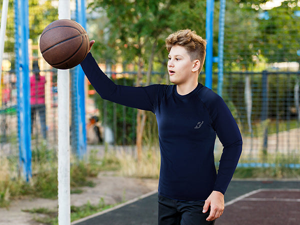 Roadbox Boys Youth Compression Shirts - Long Sleeve Athletic Undershirt Kids Quick Dry Base Layers for Baseball Soccer
