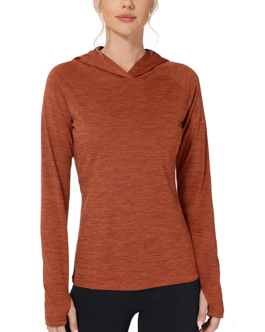 Roadbox Womens UPF 50+ Hoodie, Long Sleeve Sun Protection Hooded Shirts, UV Lightweight Hiking Fishing Rash Guard