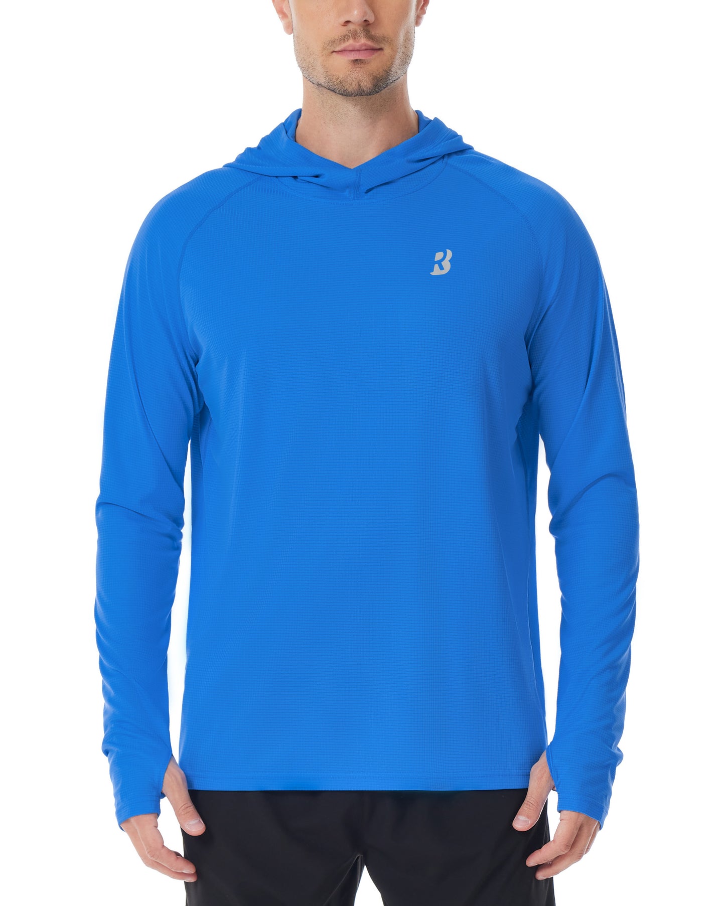 Roadbox Mens UPF 50+ Fishing Shirt, Long Sleeve UV Sun Protection Hoodies, Quick Dry Rash Guard for Hiking Outdoor Working