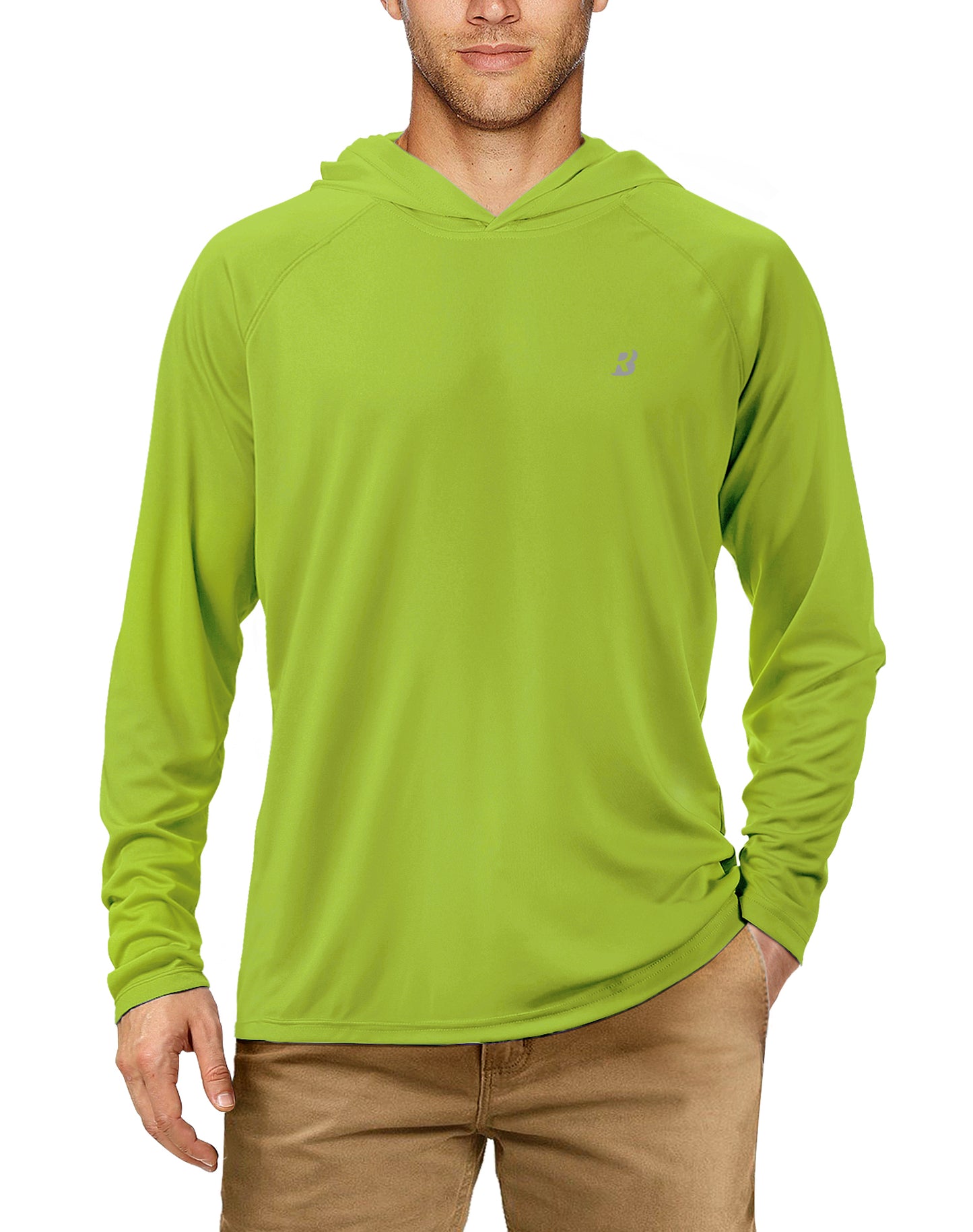 Roadbox Men's Sun Protection Long Sleeve Hoodie UPF 50+ Outdoor UV Fishing Shirts for Workout, Running, Fishing, Hiking