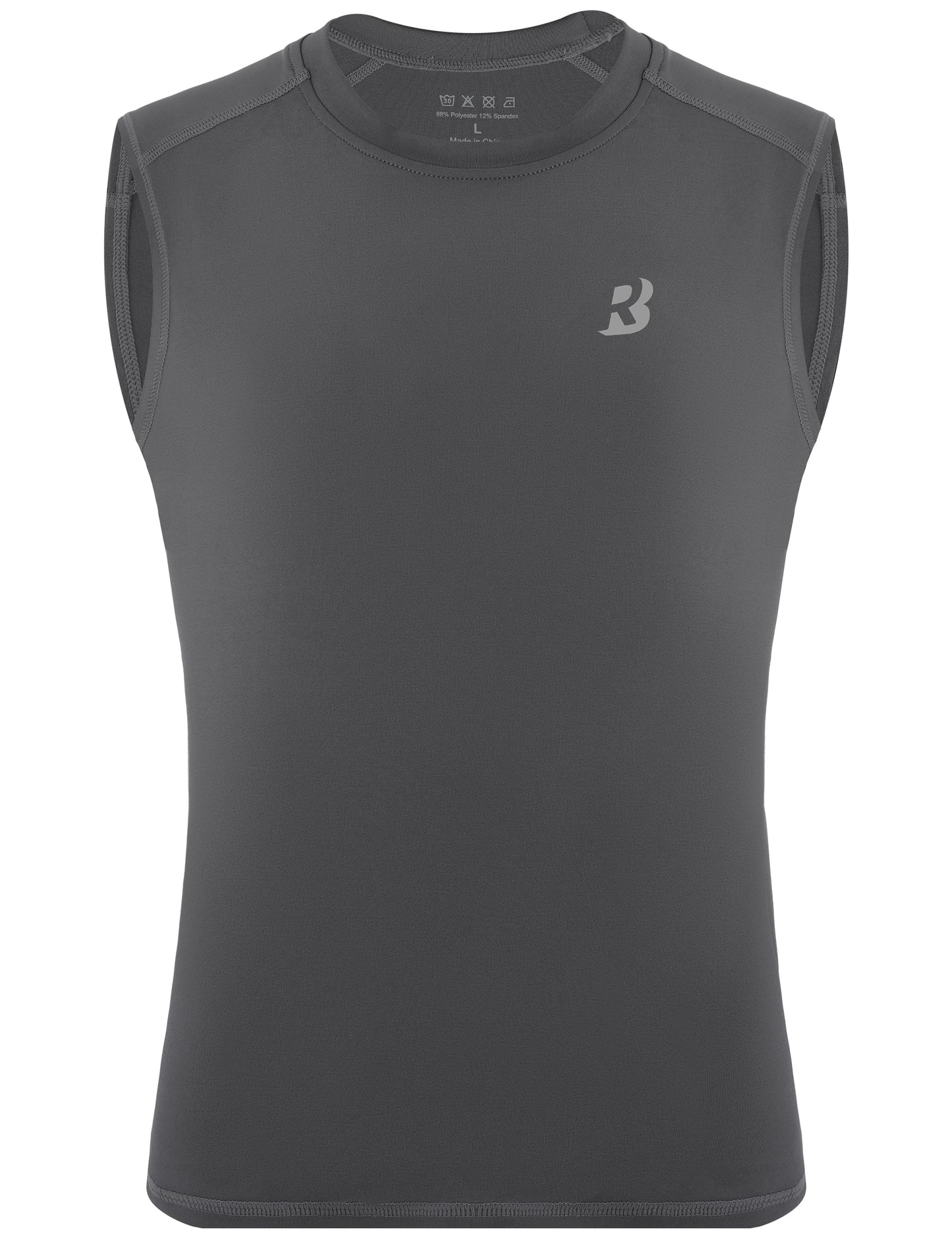 Roadbox Boys Sleeveless Compression Shirt, Youth Quick Dry Undershirt, Athletic Soft Tank Tops Sport Shirts for Basketball