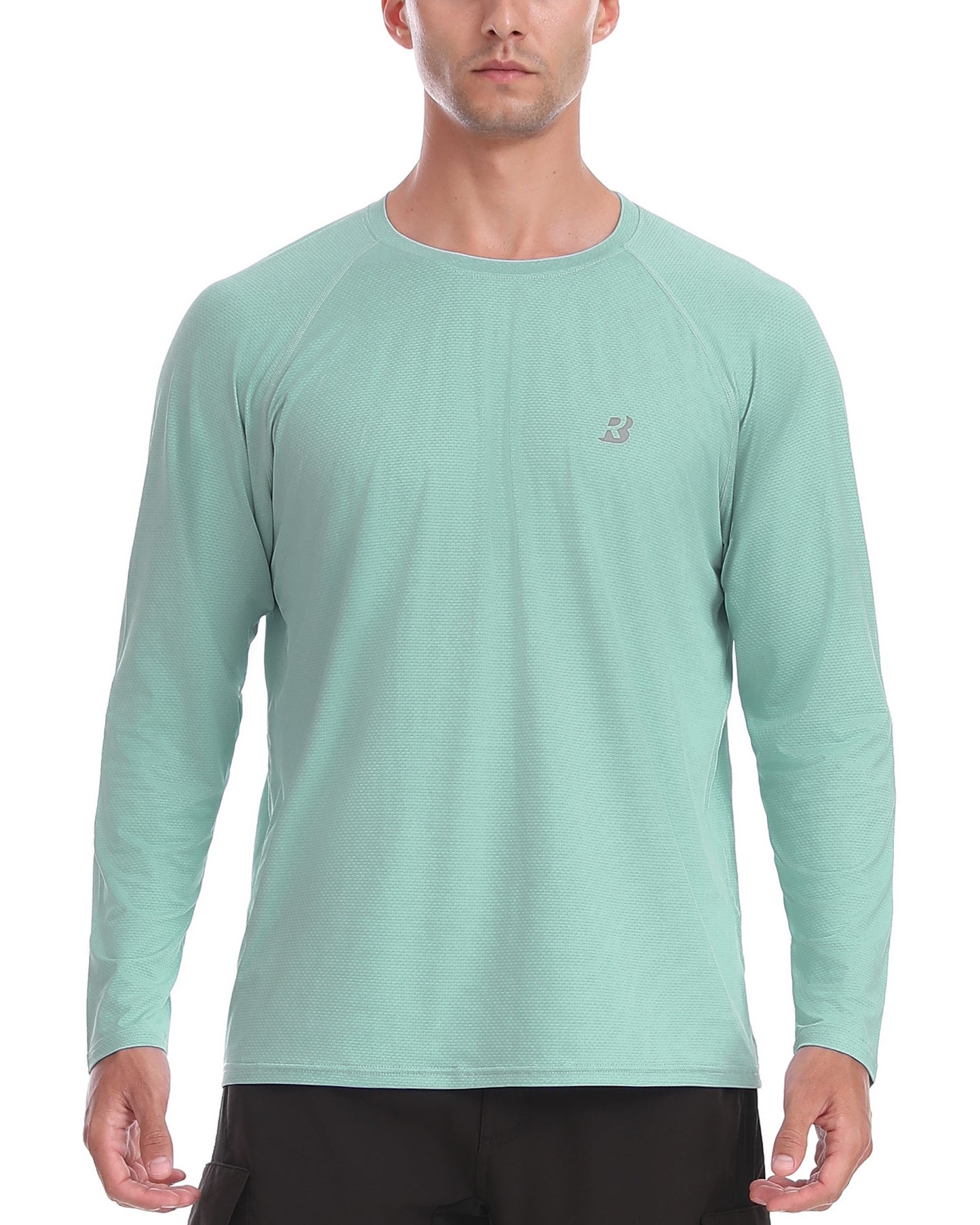 Roadbox Sun Protection Shirt for Men - UPF 50+ Long Sleeve Workout Athletic Running Shirts Fishing Rash Guard Lightweight