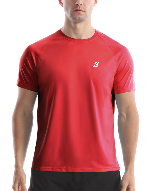 Roadbox Men's Rash Guard Short Sleeve, UPF 50+ UV Sun Protection Swim Shirts, Quick Dry Lightweight Water Surf Beach T-Shirt