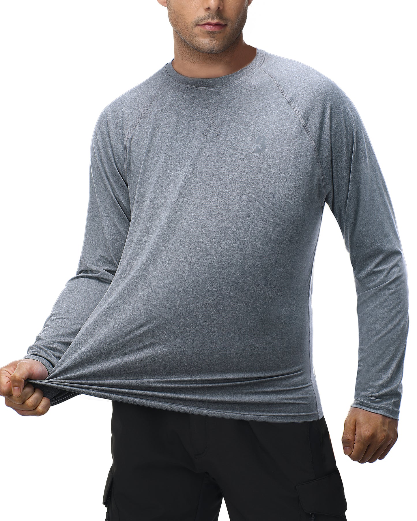 Roadbox Mens UPF 50+ UV Sun Protection Long Sleeve Shirts Rash Guard for Fishing Hiking Swimming Running