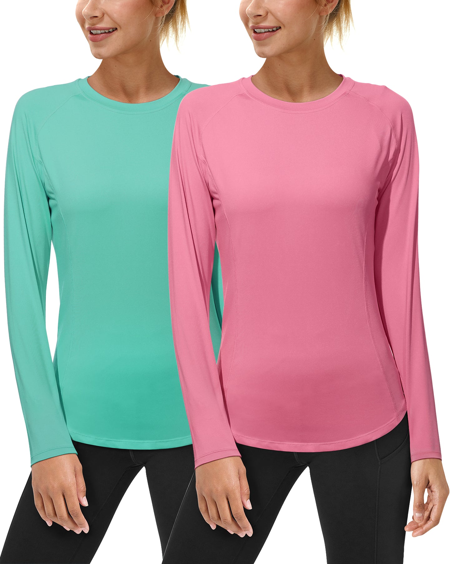 Roadbox Women's Long Sleeve UV Sun Shirts UPF 50+ Workout Swim Rash Guard Tops