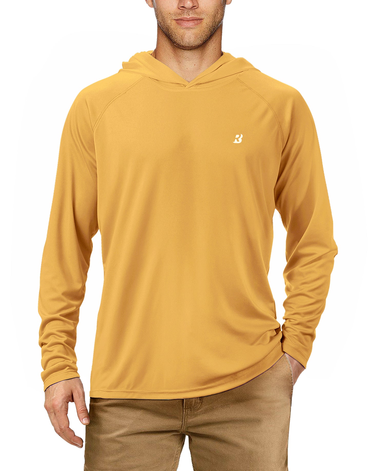 Roadbox Men's Sun Protection Long Sleeve Hoodie UPF 50+ Outdoor UV Fishing Shirts for Workout, Running, Fishing, Hiking