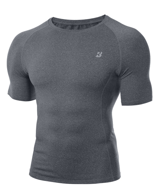 Roadbox Compression Shirt Men Short Sleeve, Cool Dry Base Layer Athletic Undershirts, Workout T-Shirt for Sports Gym Running