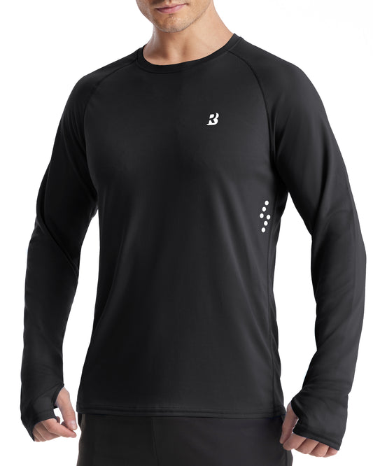 Roadbox Men's UPF 50+ Swim Rash Guard, Long Sleeve UV Sun Protection SPF Water Shirts Quick Dry for Outdoor Fishing Hiking