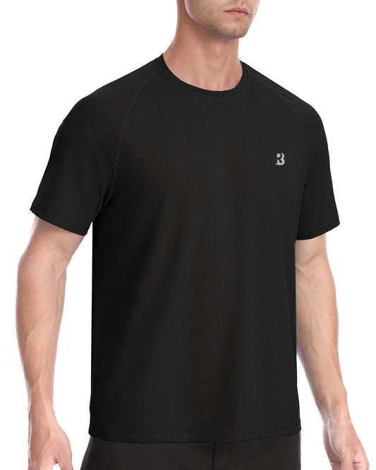 Roadbox Men's Rash Guard Short Sleeve, UPF 50+ UV Sun Protection Water T-Shirts, Cool Dry Swim Shirts for Surf Beach Fishing