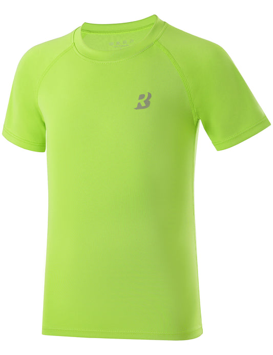 Roadbox Boys Rash Guard Swim Shirt, 2Pack UPF 50+ Sun Protection Short Sleeve, Quick Dry Rashguard Water Shirt for Kids