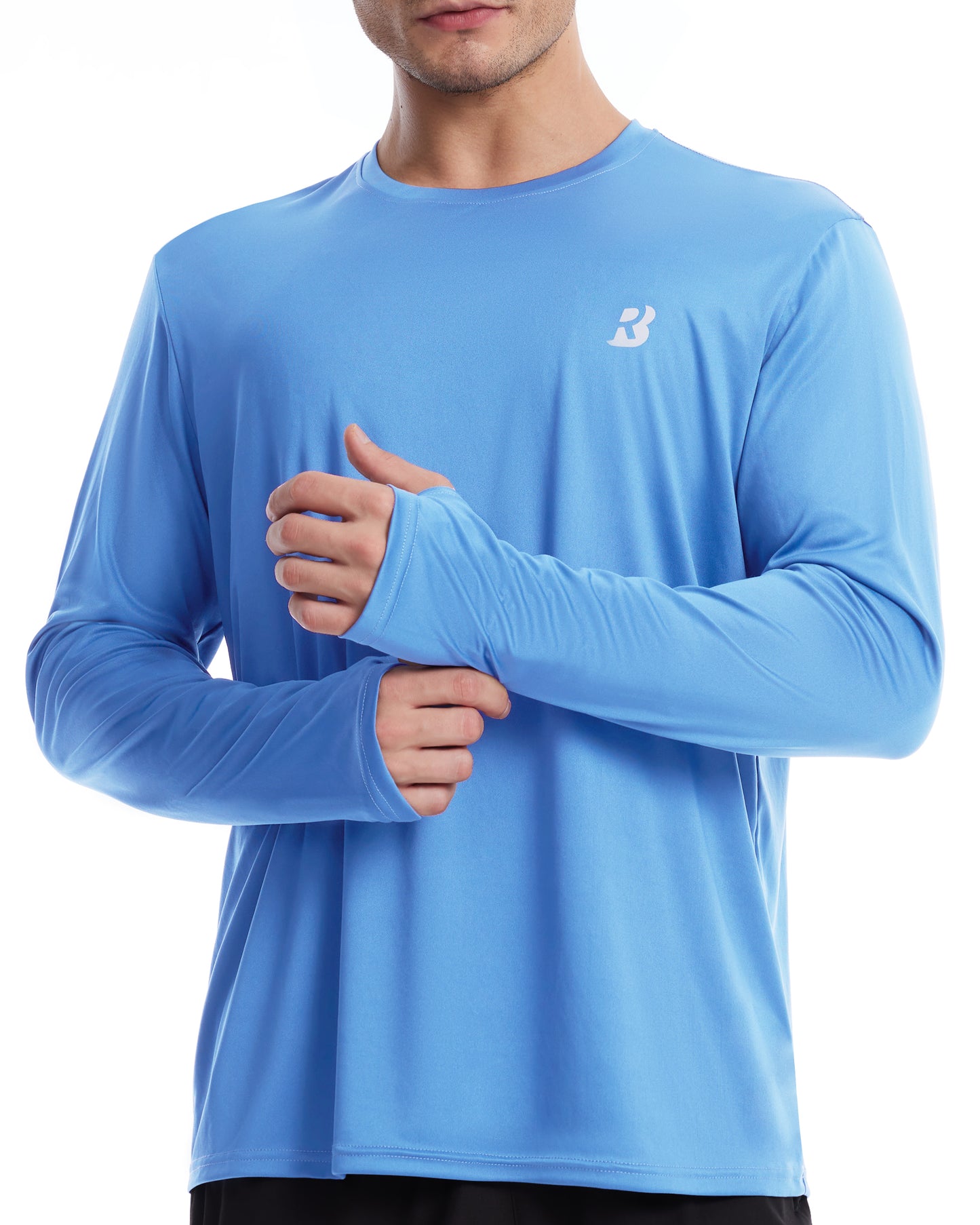 Roadbox Men's UPF 50+ UV Sun Protection Shirts, SPF Long Sleeve Lightweight Water Swim Rash Guard for Fishing Running Hiking