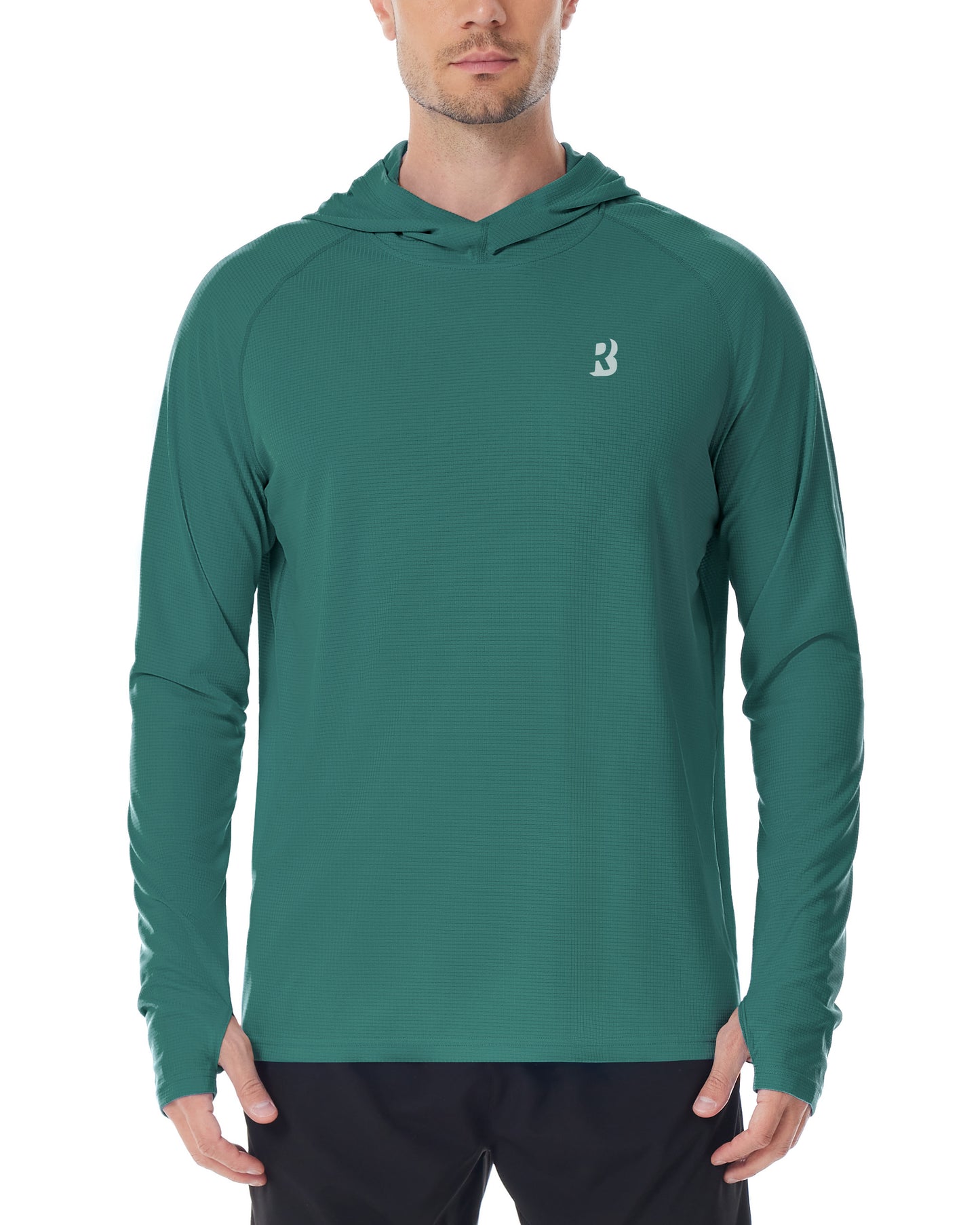 Roadbox Mens UPF 50+ Fishing Shirt, Long Sleeve UV Sun Protection Hoodies, Quick Dry Rash Guard for Hiking Outdoor Working