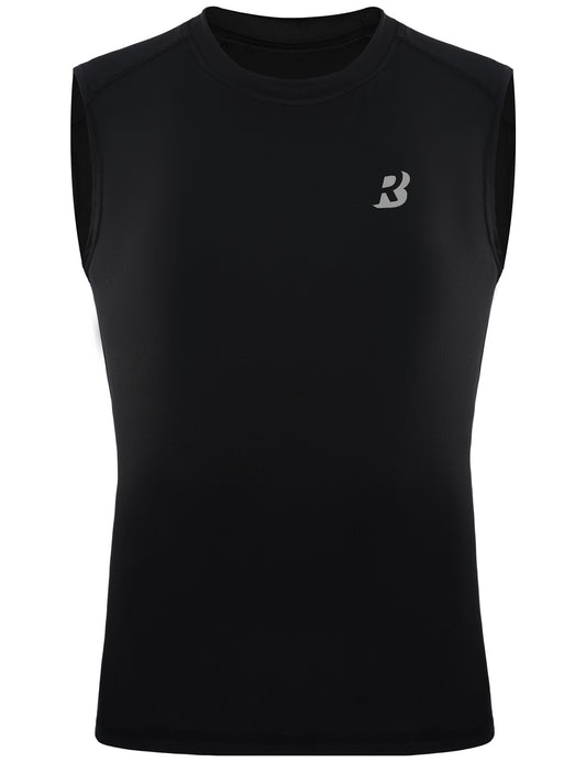Roadbox Boys Sleeveless Compression Shirt, Youth Quick Dry Undershirt, Athletic Soft Tank Tops Sport Shirts for Basketball