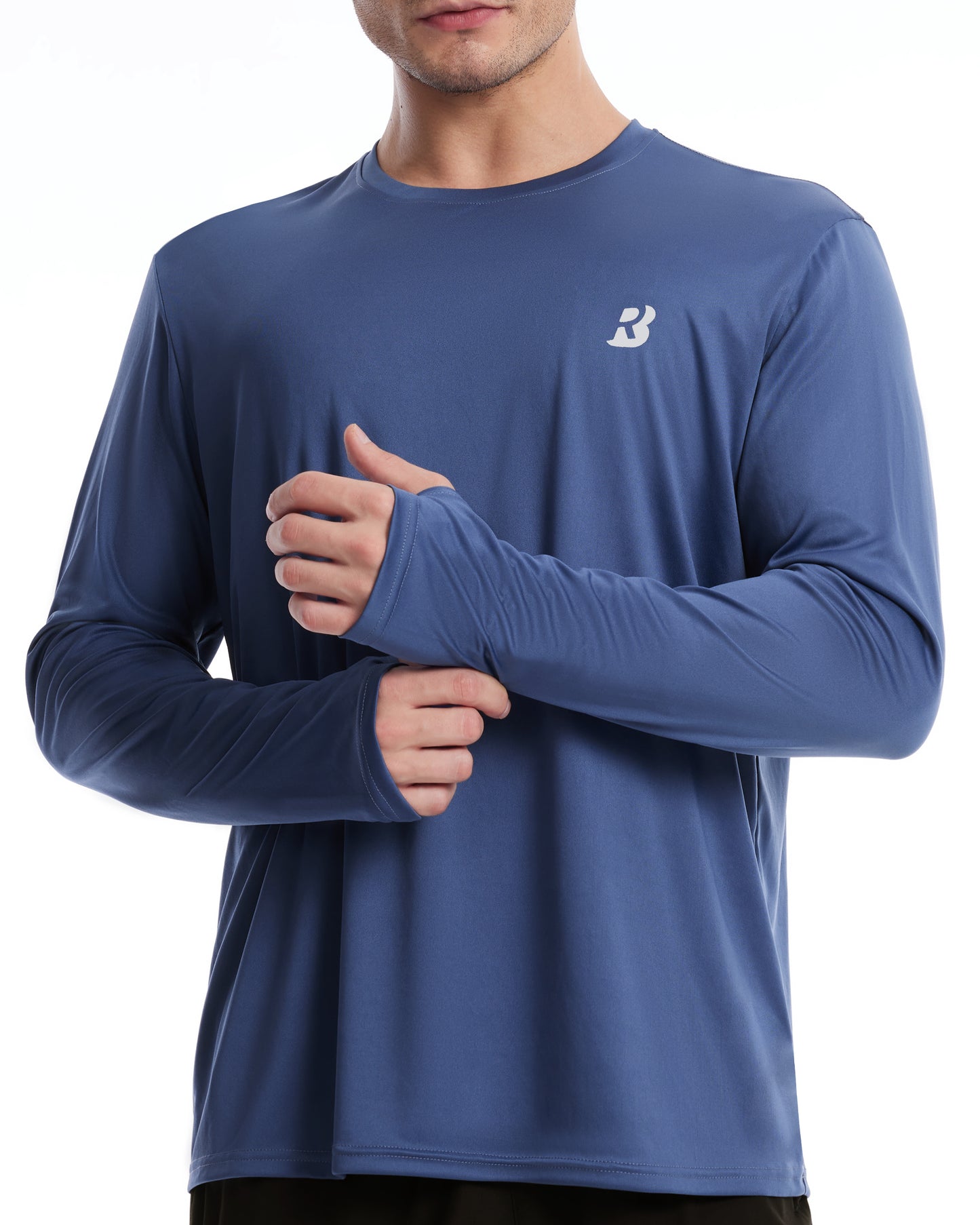 Roadbox Men's UPF 50+ UV Sun Protection Shirts, SPF Long Sleeve Lightweight Water Swim Rash Guard for Fishing Running Hiking