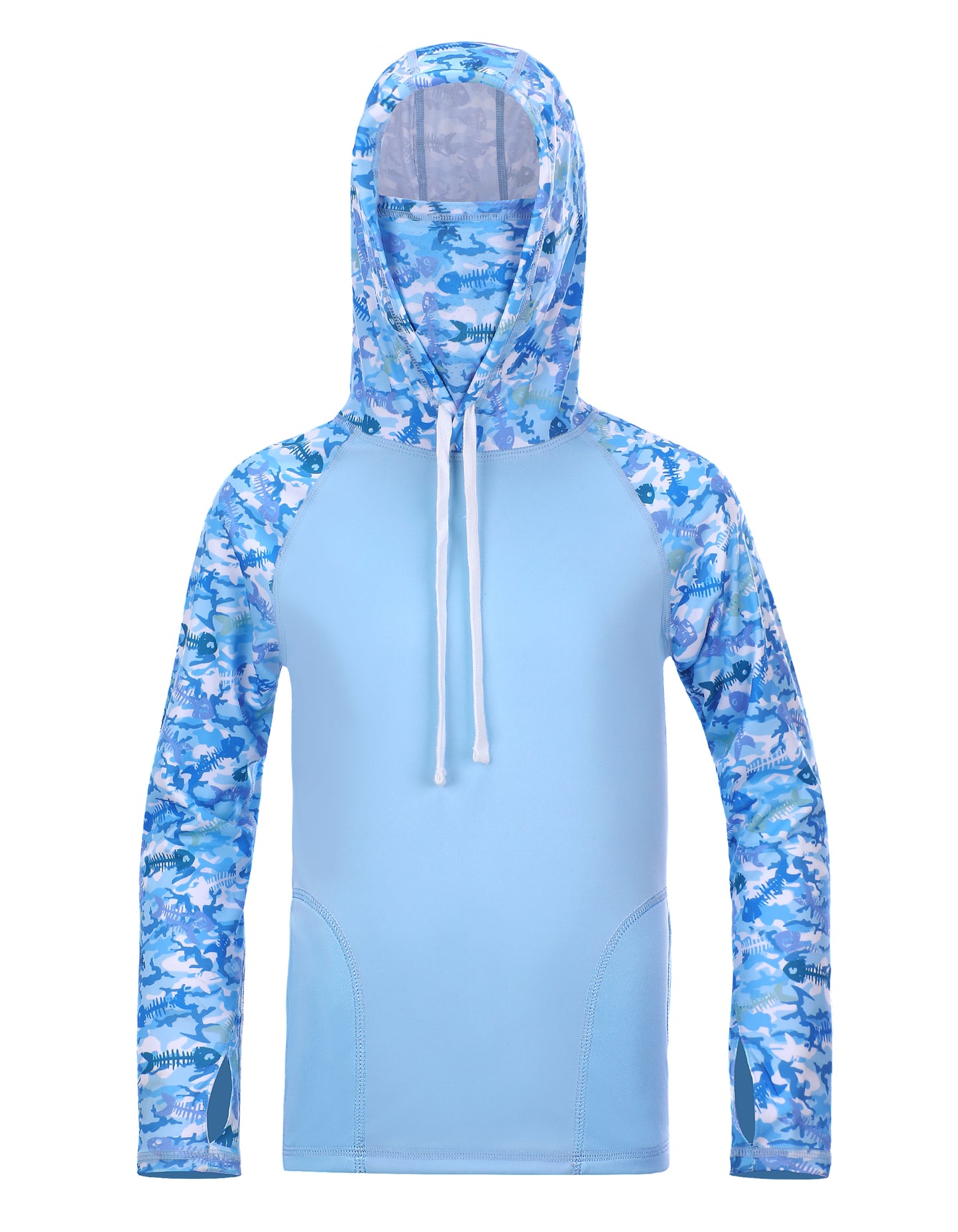 Roadbox Sun Shirts for Kids - Long Sleeve UPF50+ Sun Protection Shirts Hooded Swimsuits for Kids Fishing Surfing Hiking Outdoor Sports