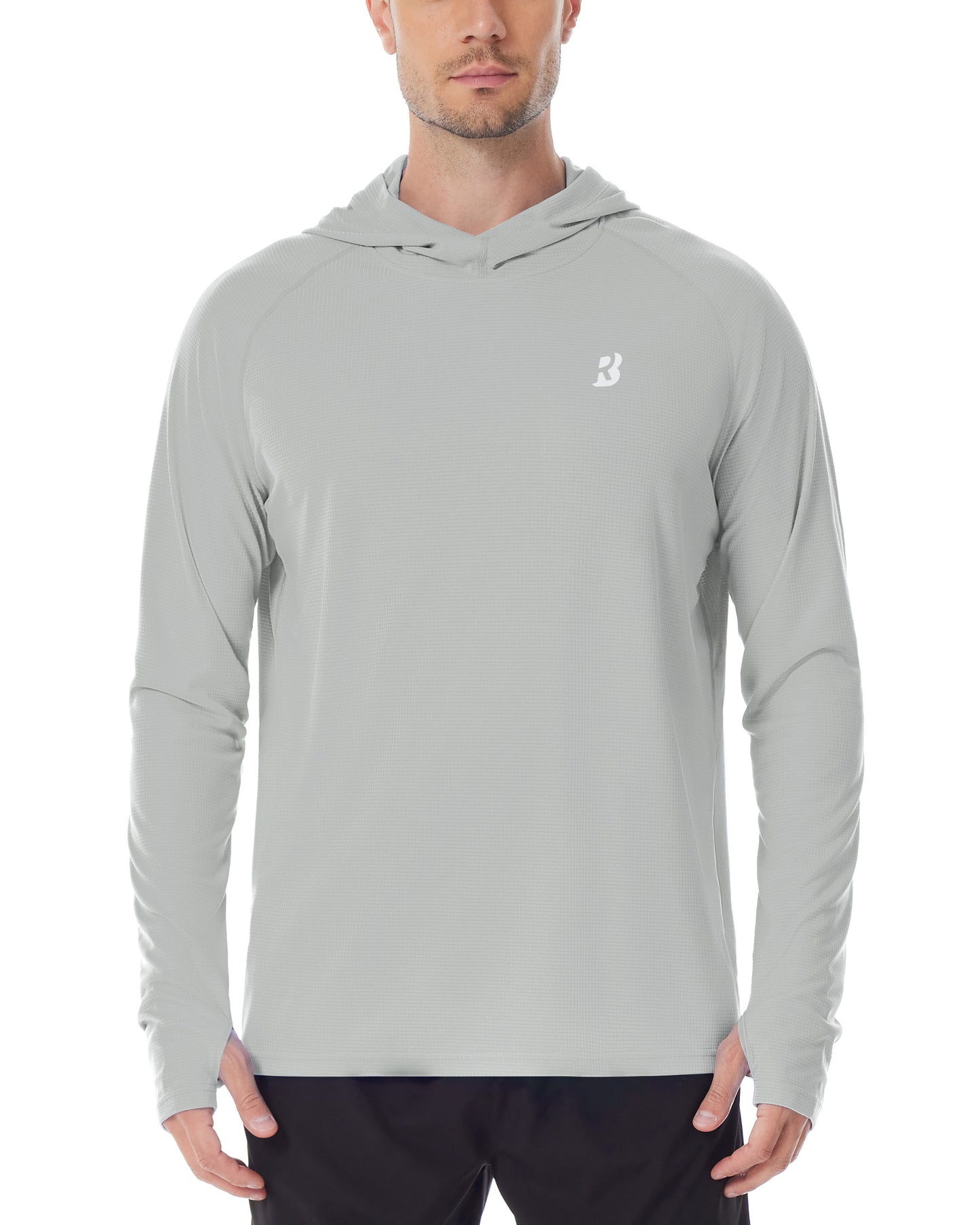 Roadbox Mens UPF 50+ Fishing Shirt, Long Sleeve UV Sun Protection Hoodies, Quick Dry Rash Guard for Hiking Outdoor Working