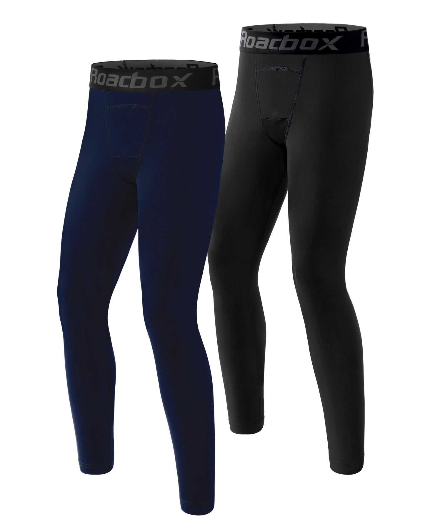 Roadbox 2 Pack Boys Compression Pants Base Layer Underwear Youth Quick Dry Spandex Tights Leggings for Running Football Basketball