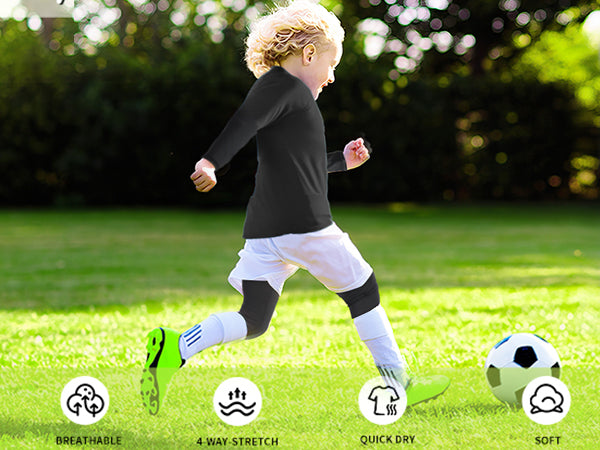 Roadbox Boys Youth Compression Shirts - Long Sleeve Athletic Undershirt Kids Quick Dry Base Layers for Baseball Soccer