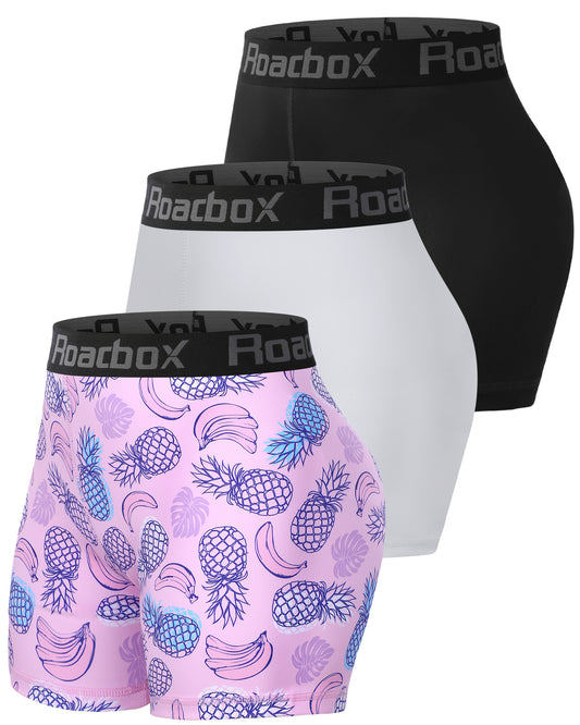 Roadbox Spandex Volleyball Shorts for Women - 4 inch Compression Shorts Summer Outdoor Shorts Cool Dry for Running Workout Yoga