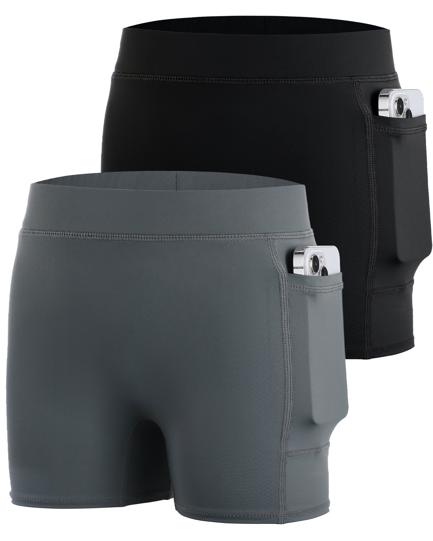 Roadbox Girls Volleyball Compression Shorts, Kids Spandex Biker Shorts with Pockets, Athletic Short for Yoga Gymnastics Dance