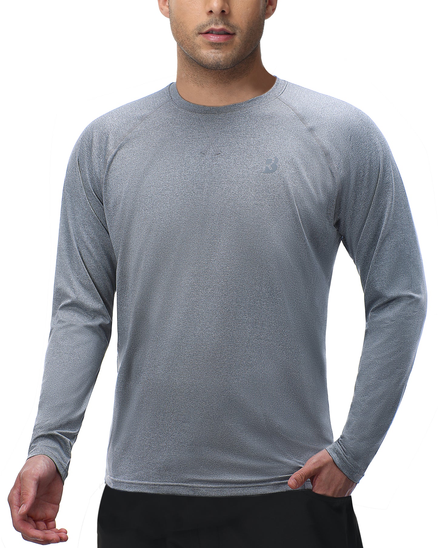 Roadbox Mens UPF 50+ UV Sun Protection Long Sleeve Shirts Rash Guard for Fishing Hiking Swimming Running