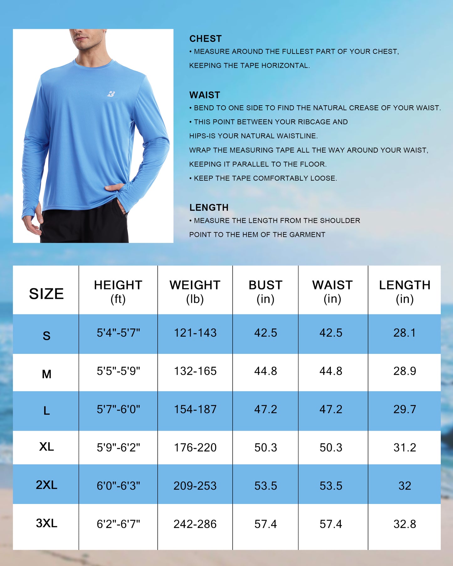 Roadbox Men's UPF 50+ UV Sun Protection Shirts, SPF Long Sleeve Lightweight Water Swim Rash Guard for Fishing Running Hiking