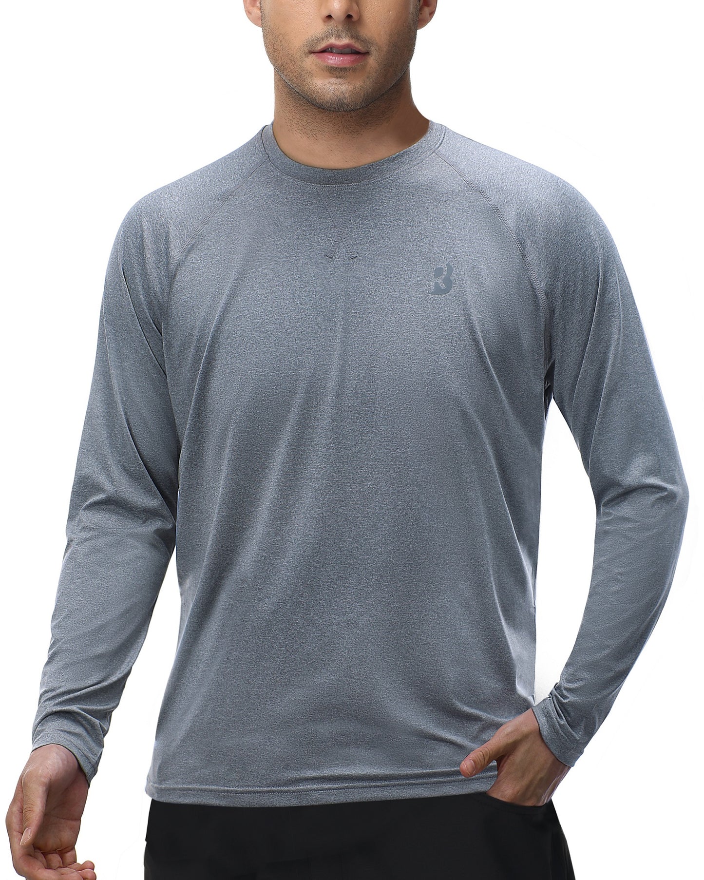 Roadbox Mens UPF 50+ UV Sun Protection Long Sleeve Shirts Rash Guard for Fishing Hiking Swimming Running