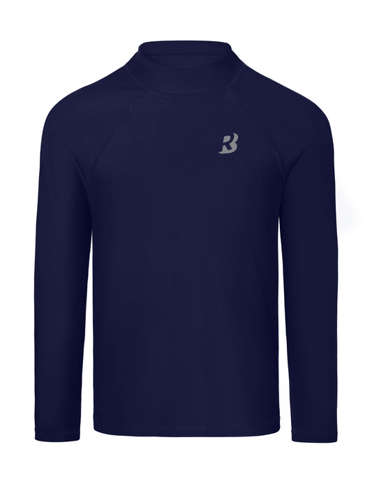 Roadbox Boys UPF 50+ Rash Guard, Swim Shirt Sun Protection Long Sleeve for Kids, Toddler Rashguard Athletic Surf Water Shirts