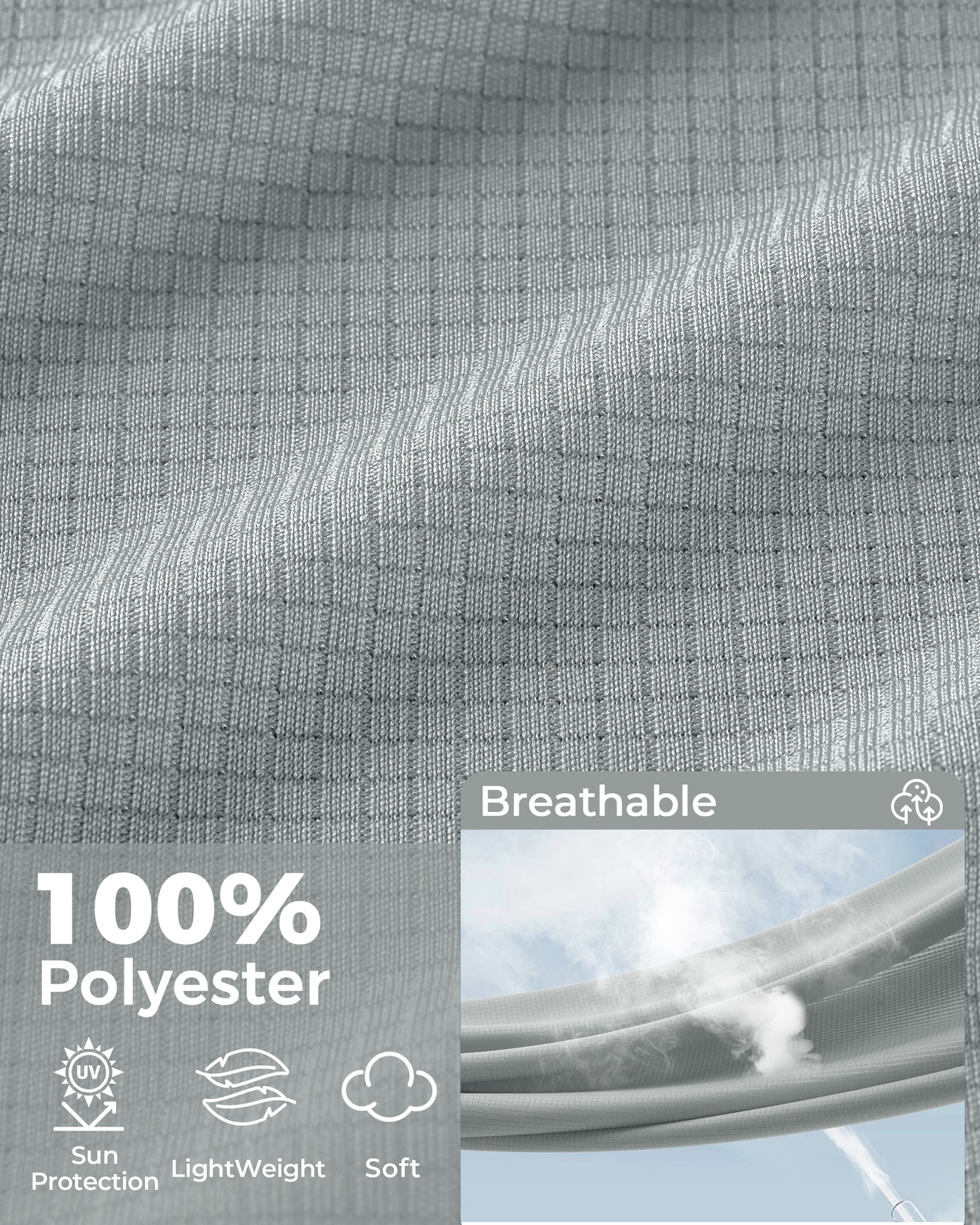 Roadbox Mens UPF 50+ Fishing Shirt, Long Sleeve UV Sun Protection Hoodies, Quick Dry Rash Guard for Hiking Outdoor Working