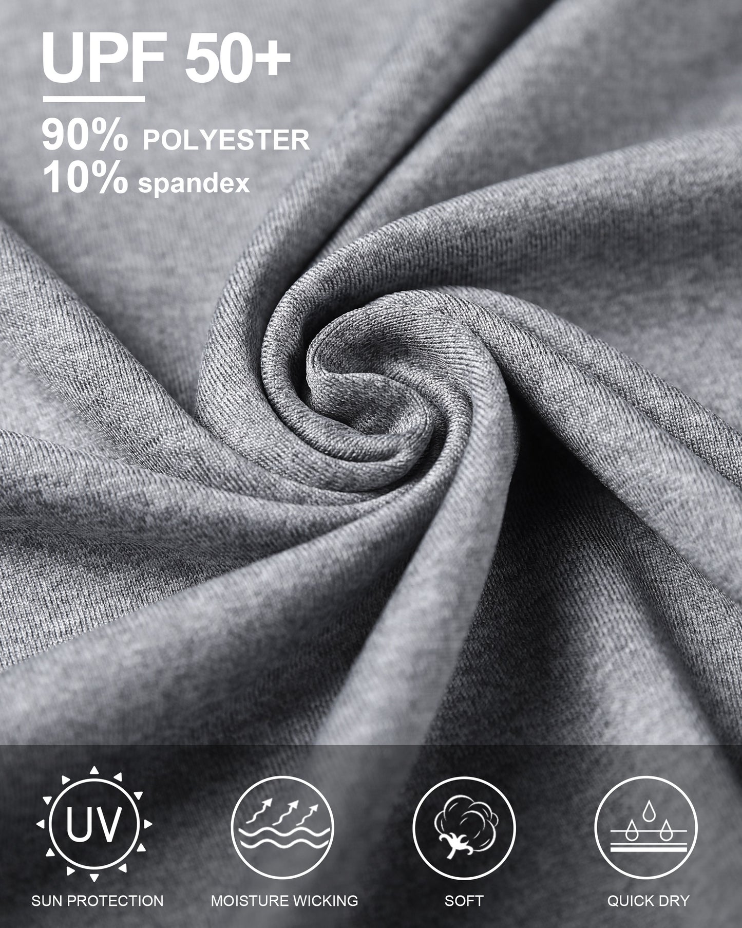 Roadbox Mens UPF 50+ UV Sun Protection Long Sleeve Shirts Rash Guard for Fishing Hiking Swimming Running