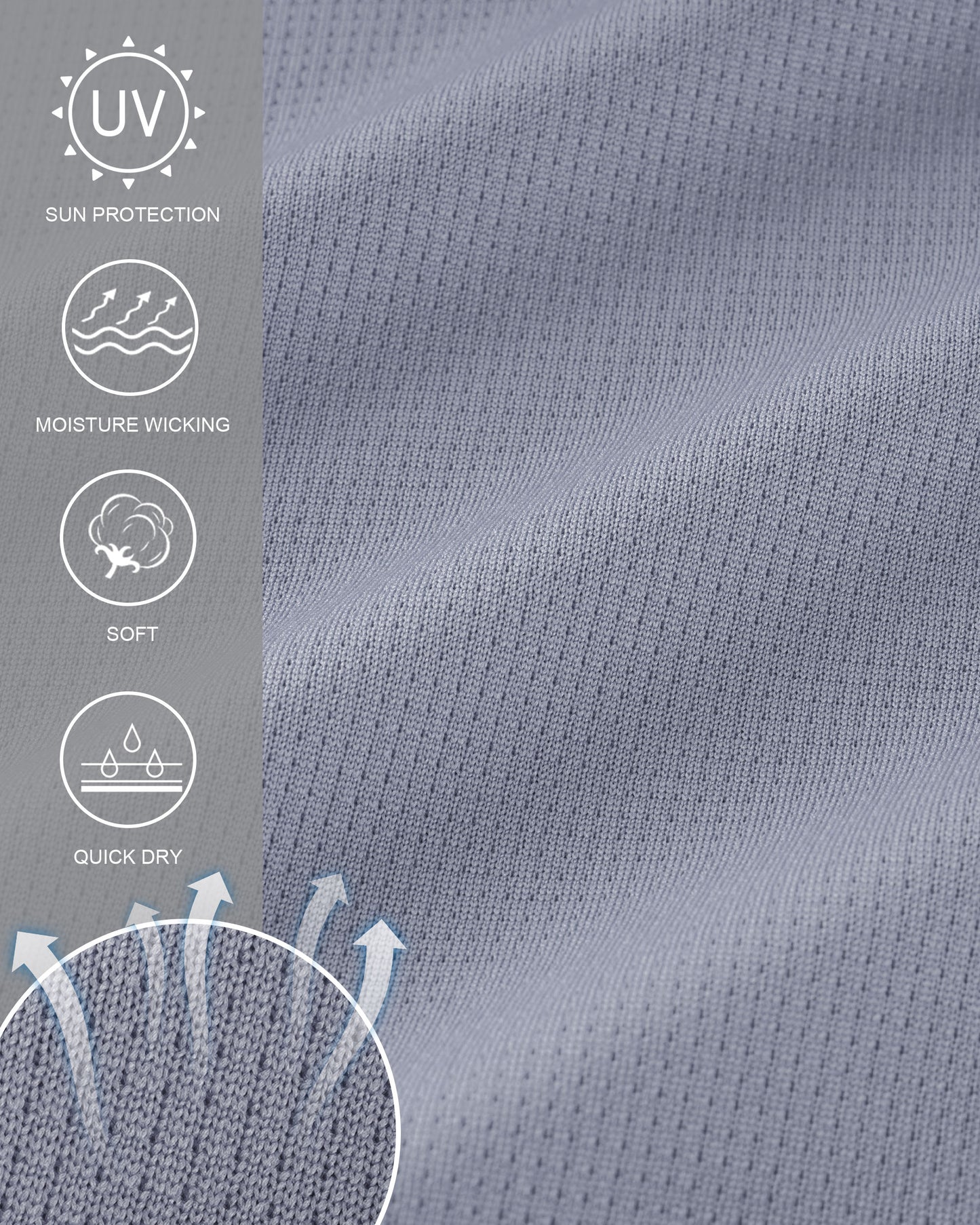 Roadbox Men's UPF 50+ Swim Rash Guard, Long Sleeve UV Sun Protection SPF Water Shirts Quick Dry for Outdoor Fishing Hiking