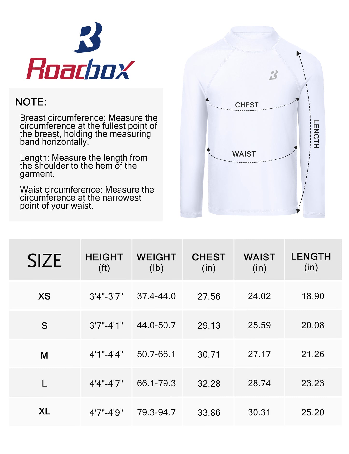 Roadbox Boys UPF 50+ Rash Guard, Swim Shirt Sun Protection Long Sleeve for Kids, Toddler Rashguard Athletic Surf Water Shirts