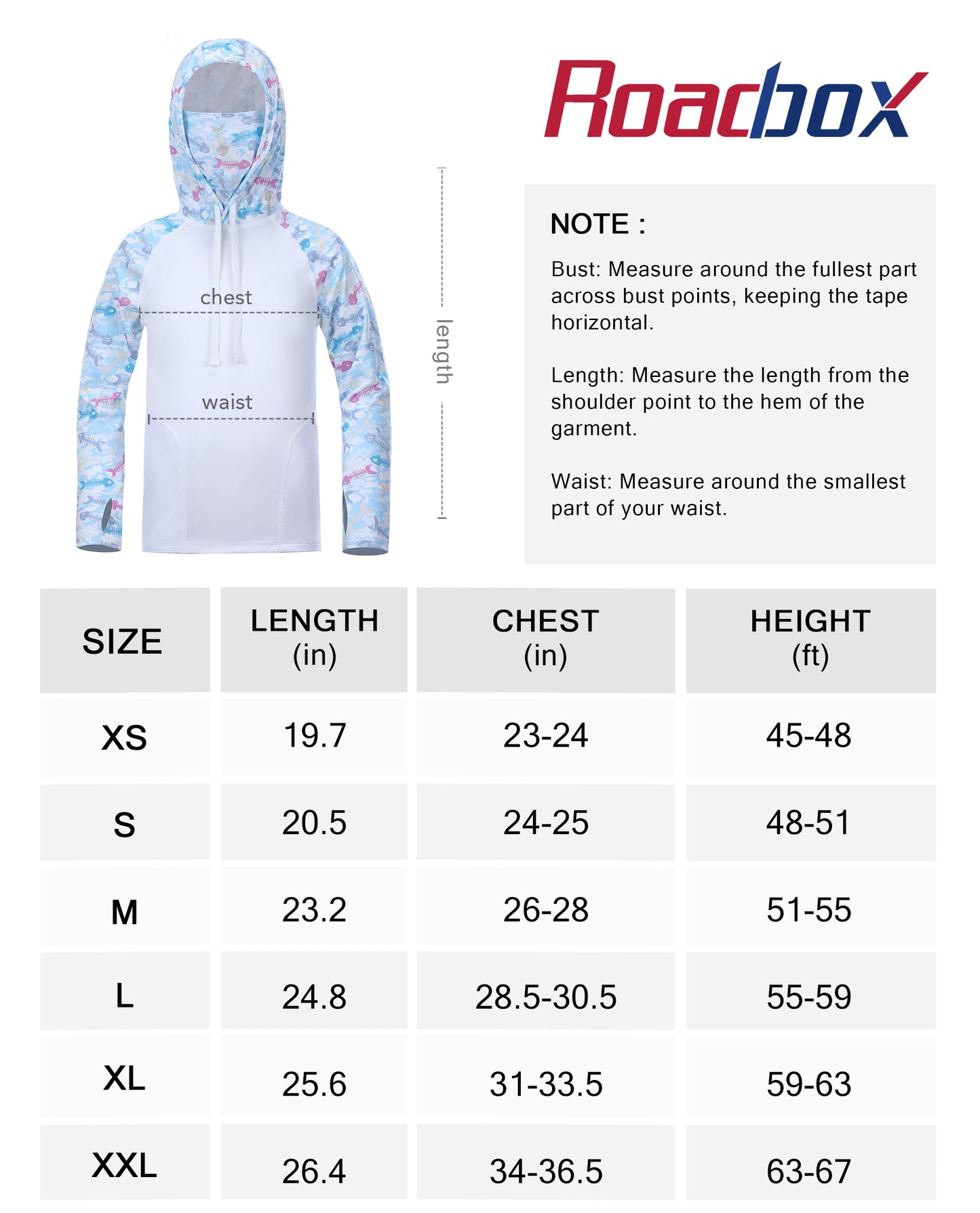 Roadbox Sun Shirts for Kids - Long Sleeve UPF50+ Sun Protection Shirts Hooded Swimsuits for Kids Fishing Surfing Hiking Outdoor Sports