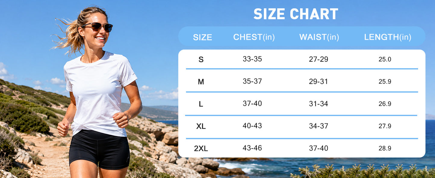 Roadbox Women's Workout Tops Short Sleeve, UPF 50+ Sun Protection Shirts, Quick Dry Athletic Gym Running Hiking Tee Shirt