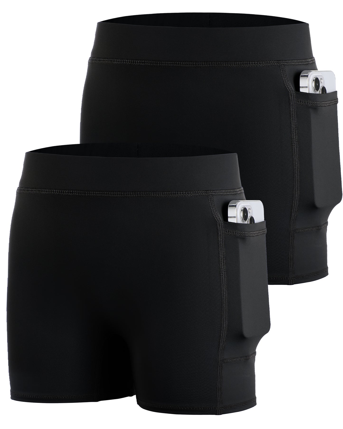 Roadbox Girls Volleyball Compression Shorts, Kids Spandex Biker Shorts with Pockets, Athletic Short for Yoga Gymnastics Dance