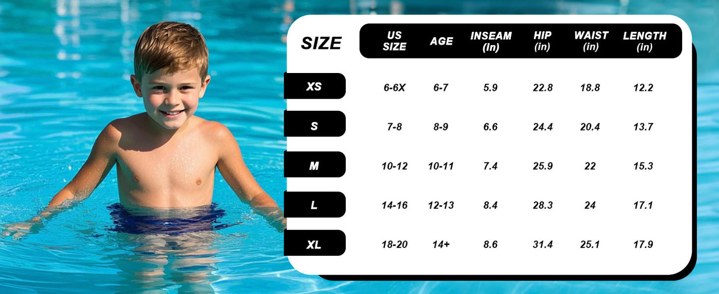 Roadbox Boys' Swim Jammers, Quick Dry Youth Competitive Swim Team Shorts, UPF 50+ Bathing Athletic Compression Swim Trunks
