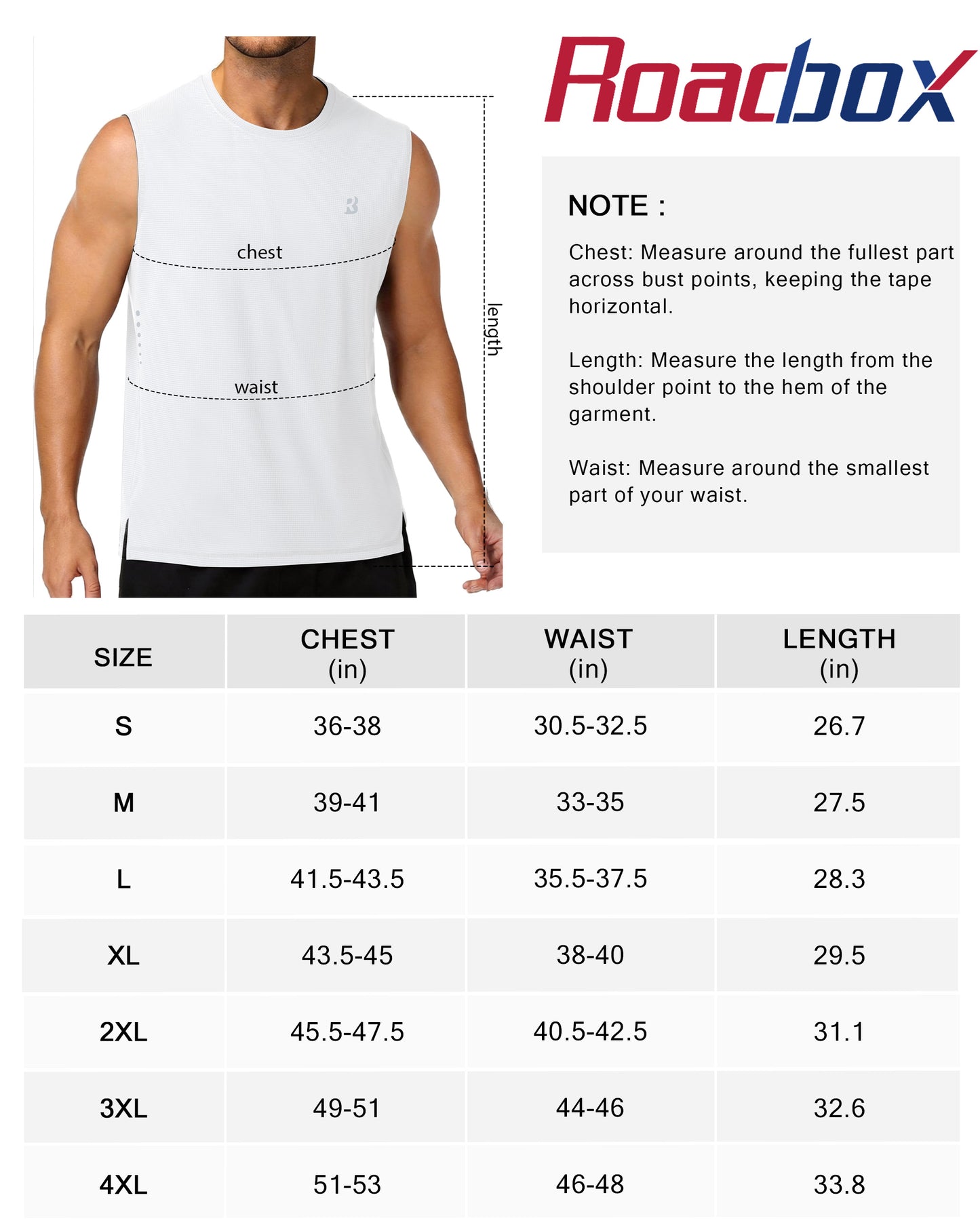 Roadbox Men’s Athletic Sleeveless Shirts, Quick Dry Workout Tank Top, Lightweight Muscle Shirts for Sports Gym Running Summer