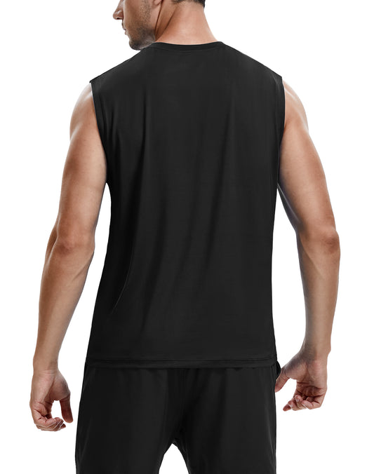 Roadbox Workout Sleeveless Shirts for Men Athletic Gym Basketball Quick Dry Muscle Tank Tops
