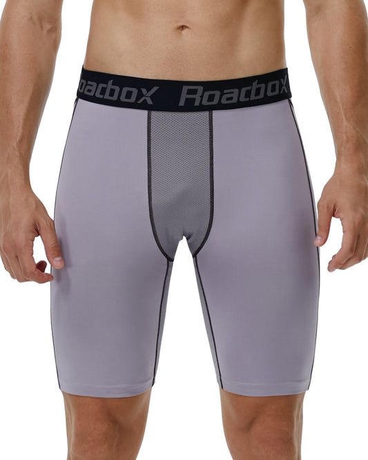 Roadbox Mesh Compression Shorts for Men 3 Pack Cool Dry Athletic Workout Underwear Running Gym Spandex Baselayer Boxer Briefs