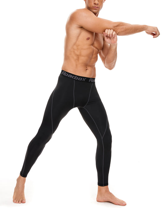 Roadbox 3 Pack Men's Compression Pants Base Layer Tights Leggings