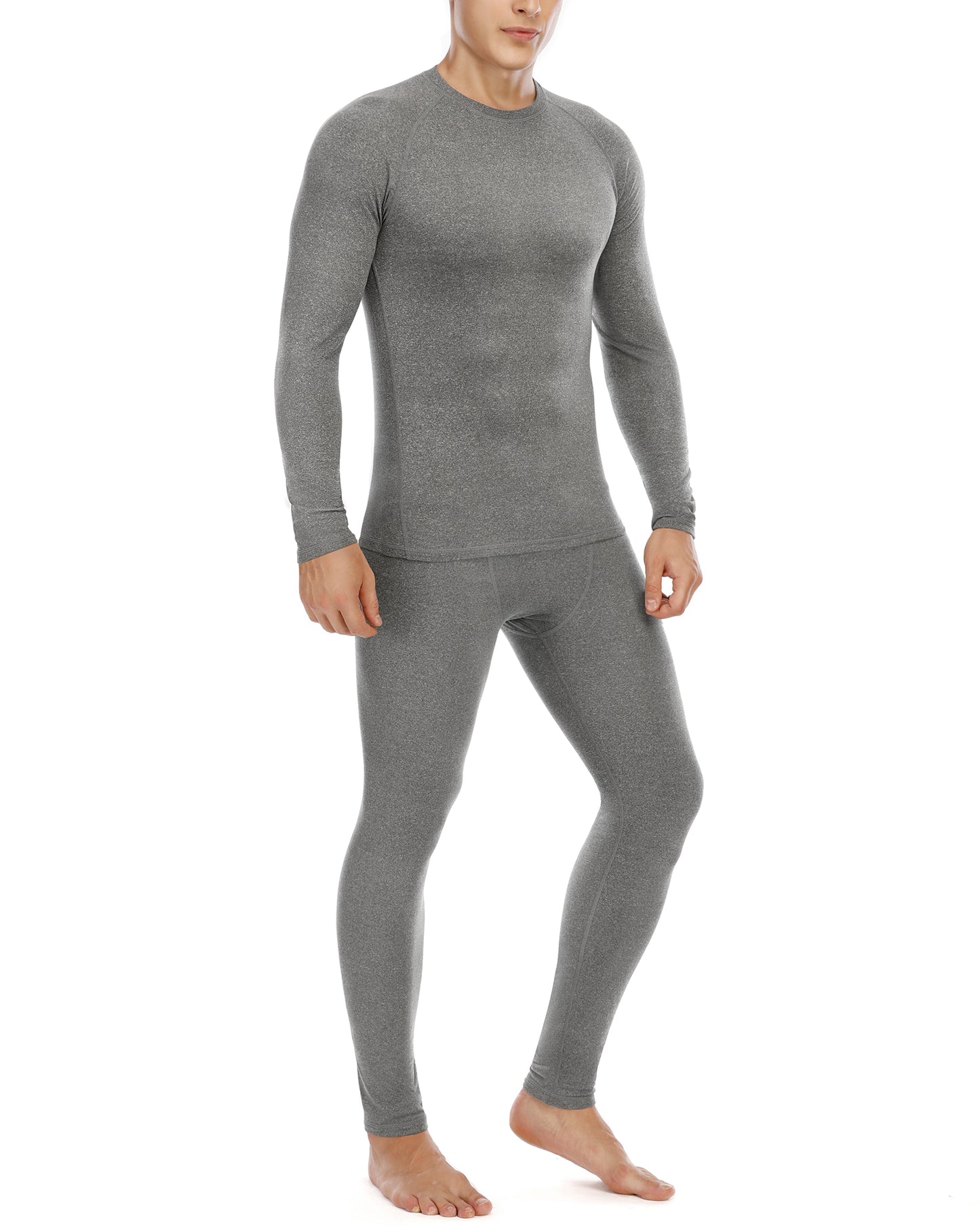 Roadbox Thermal Underwear for Men Microfleece Lined Long Johns Base Layer Sports Compression Top and Bottom Set