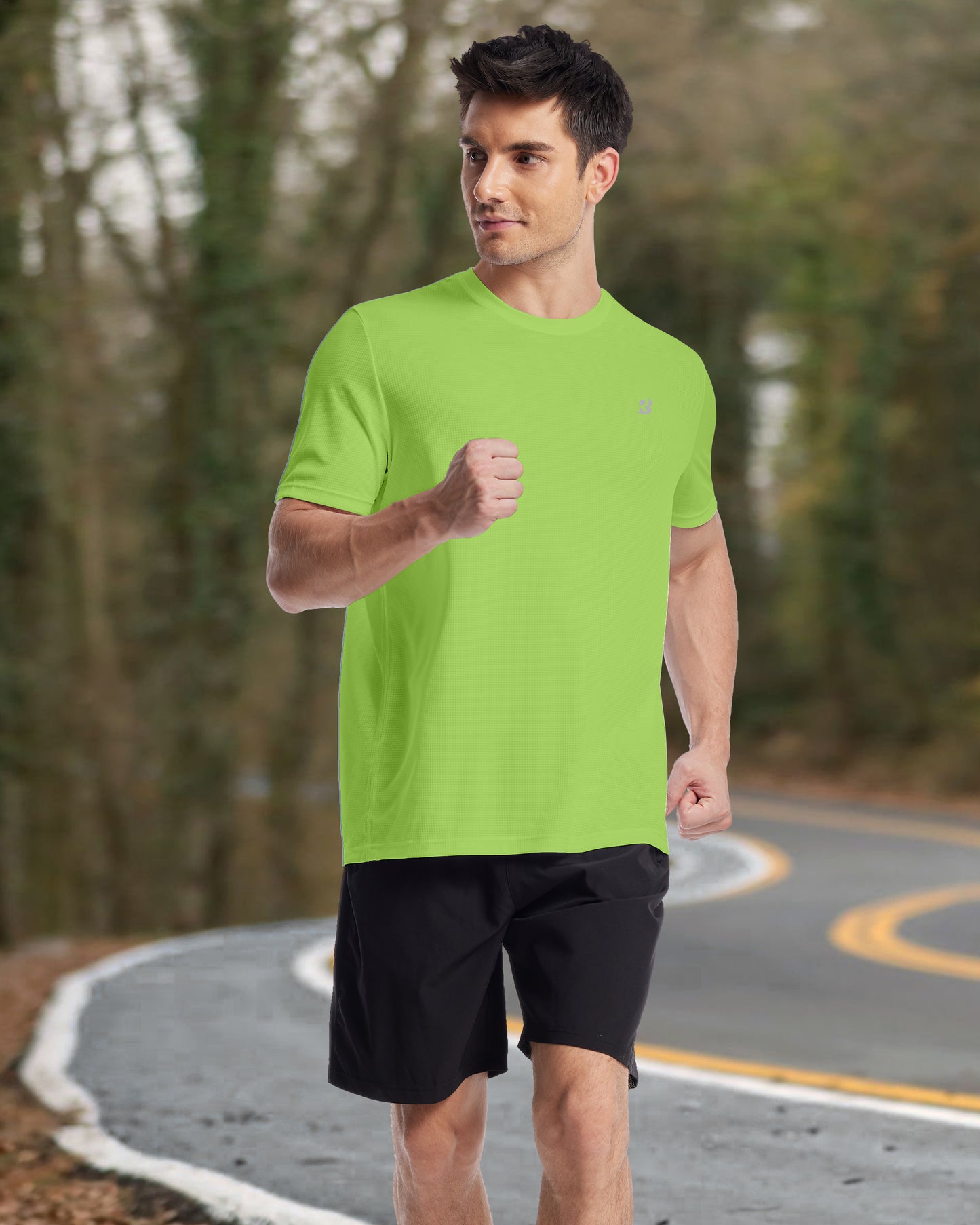 Roadbox Men's Workout Shirts Short Sleeve, Quick Dry Athletic Running T-Shirt, UPF 50+ UV Sun Protection Sports Gym Tee Tops