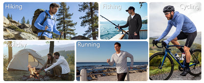 Roadbox Men's UPF 50+ Sun Hoodie Jacket, Full Zip UV Protection Long Sleeve Shirt, Lightweight Breathable for Fishing Hiking