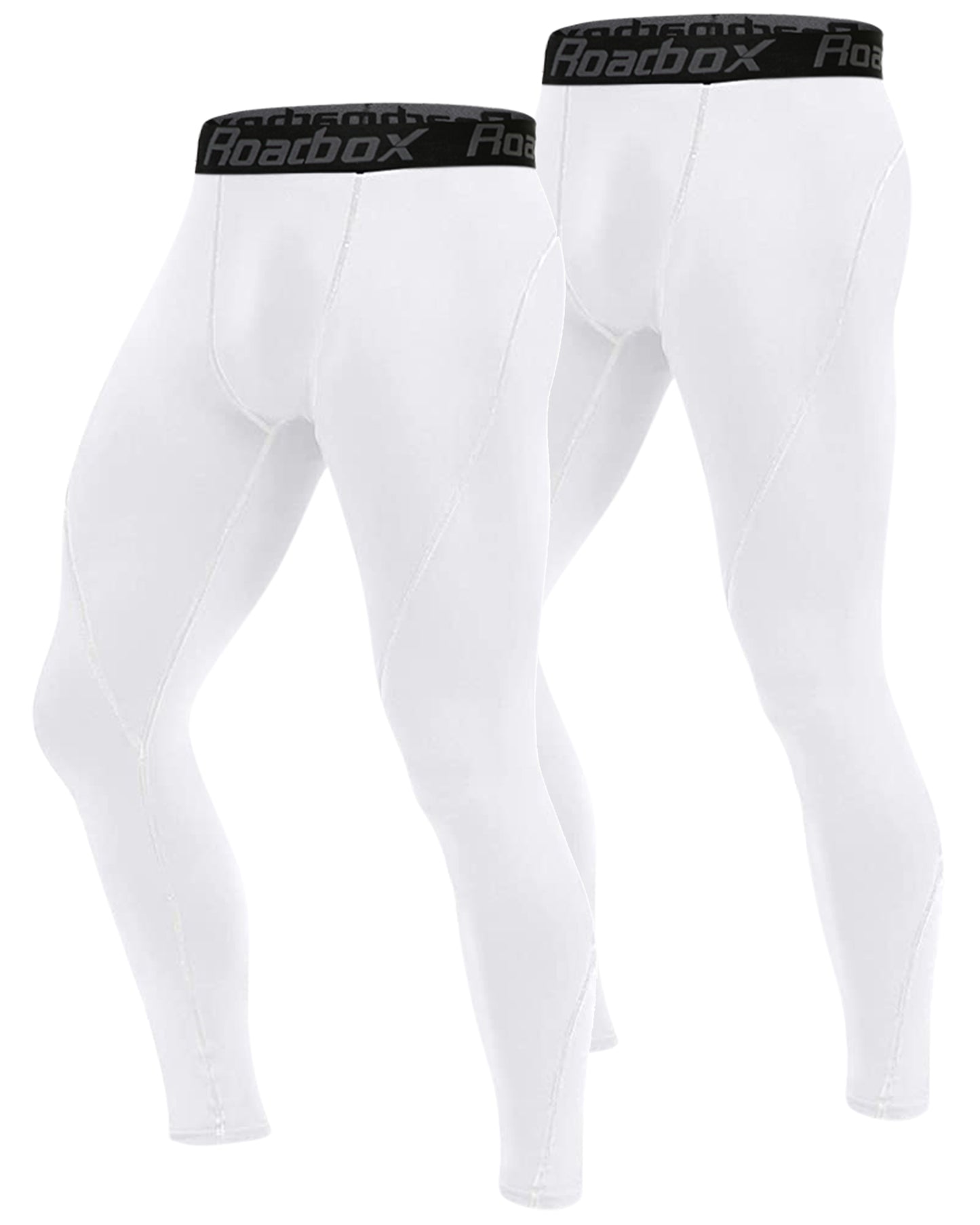 Roadbox 2 Pack Mens Compression Pants Base Layer Cycling Workout Sports Tights Leggings with Pocket