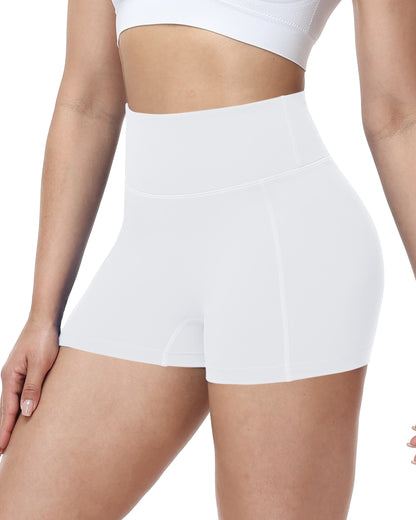 Roadbox Women's Biker Shorts No Front Seam, 3"/5"/8" High Waisted Tummy Control Volleyball Yoga Workout Gym Spandex Shorts