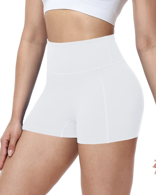 Roadbox Women's Biker Shorts No Front Seam, 3"/5"/8" High Waisted Tummy Control Volleyball Yoga Workout Gym Spandex Shorts