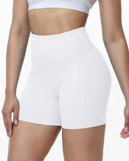 Roadbox Women's Biker Shorts No Front Seam, 3"/5"/8" High Waisted Tummy Control Volleyball Yoga Workout Gym Spandex Shorts