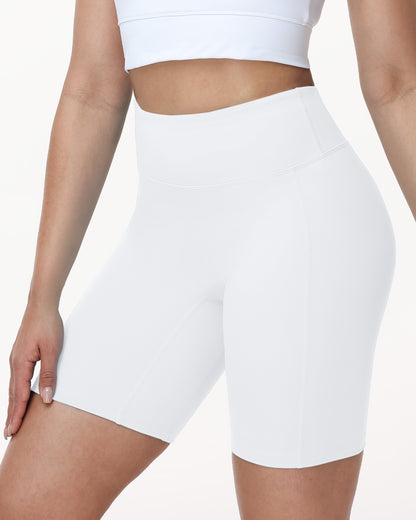 Roadbox Women's Biker Shorts No Front Seam, 3"/5"/8" High Waisted Tummy Control Volleyball Yoga Workout Gym Spandex Shorts